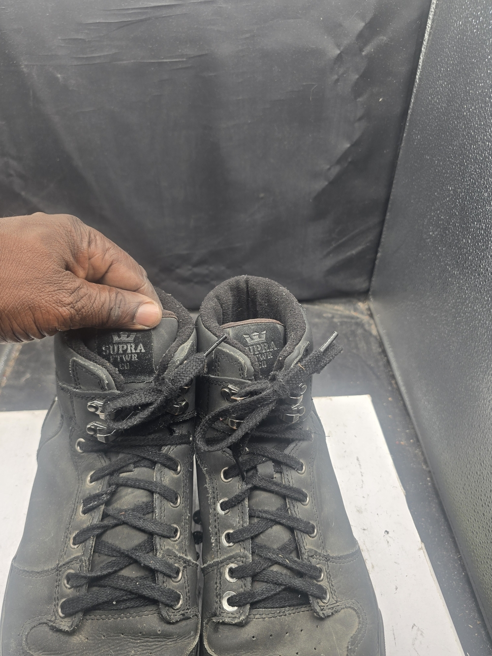 Supra Men’s Black Lace-Up High-Top Sneakers